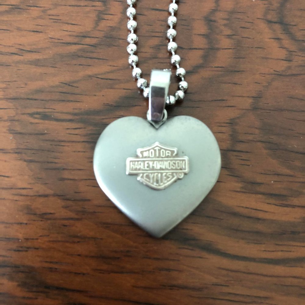 Harley Davidson Heart Pendant Necklace